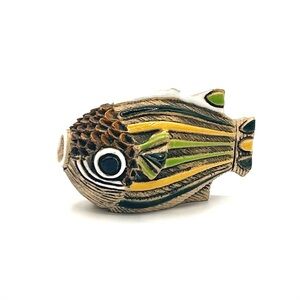Vintage Artesania Rinconada Ceramic Blowfish Figurine